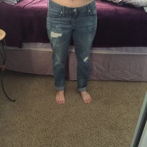 Express Distressed Ankle Skinny Jeans